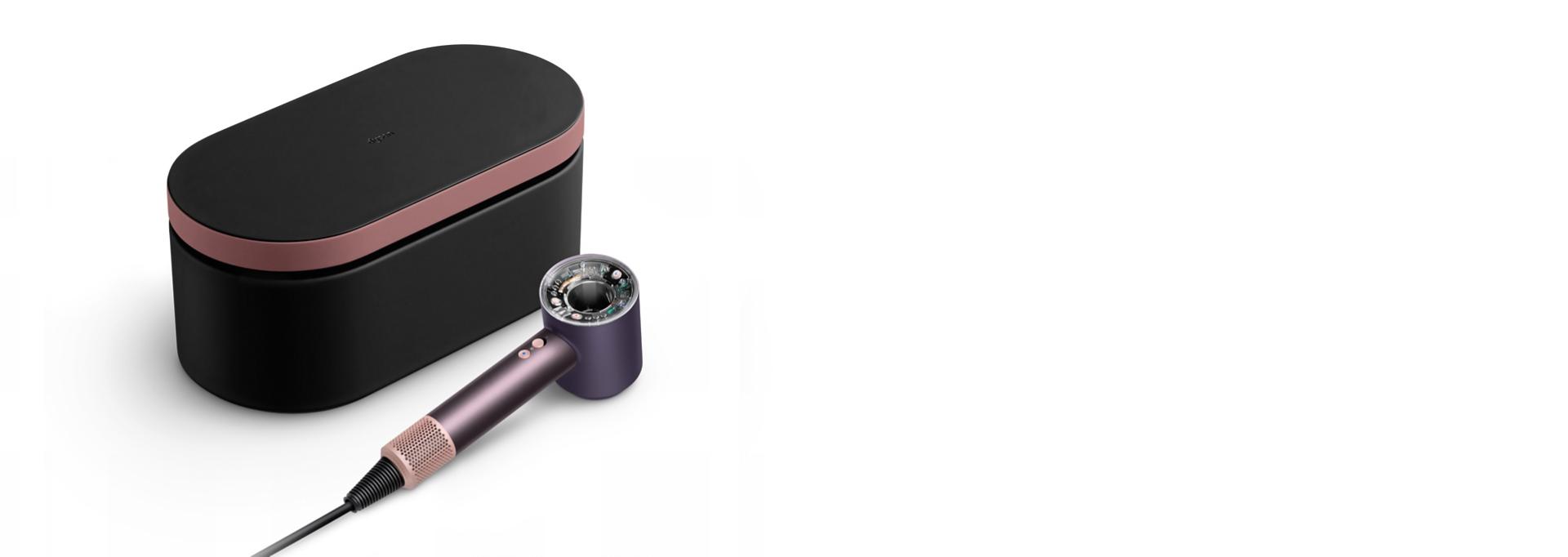 The Dyson Supersonic Nural hair dryer and Presentation case in the Jasper plum colourway.