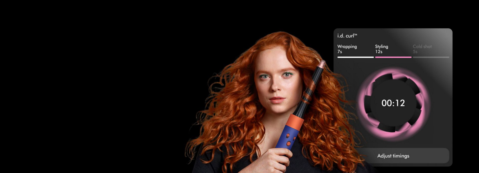 Owner curling her hair with the Dyson Airwrap i.d. multi-styler and dryer featuring i.d. curl.