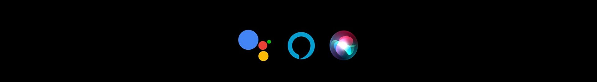 Icons and logos of connected smart home technology.