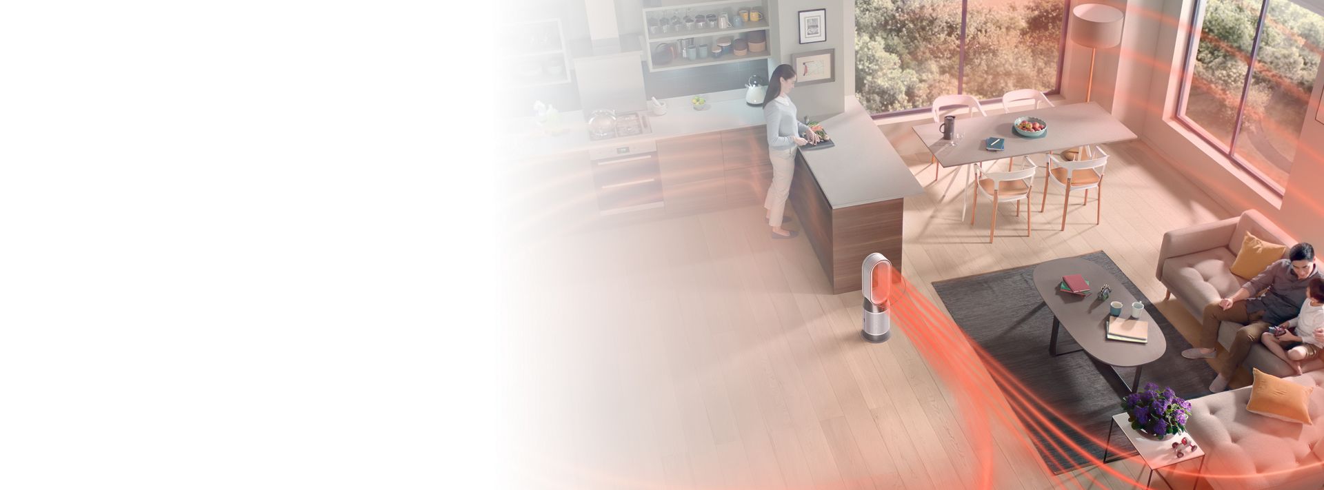 „Dyson Purifier Cool HP1“ oro valytuvas išvalo ir šildo orą didelėje patalpoje.