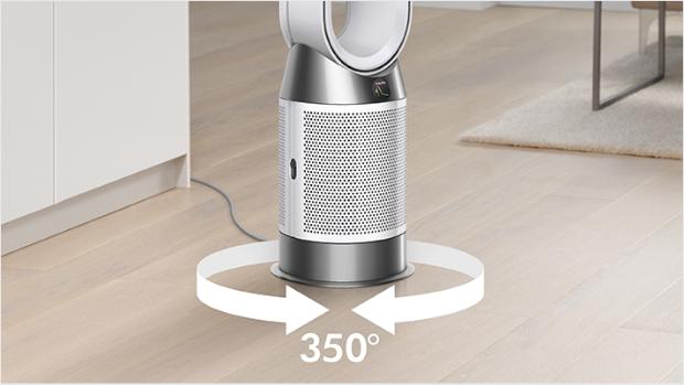 جهاز تنقية وتدفئة الهواء Dyson Purifier Hot+Cool HP1 بينما يدور بزاوية 350 درجة.