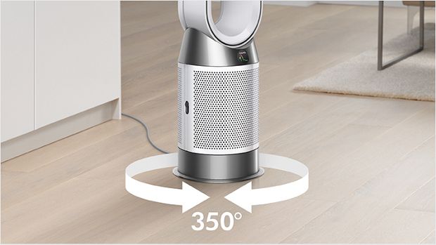 جهاز تنقية وتدفئة الهواء Dyson Purifier Hot+Cool HP1 بينما يدور بزاوية 350 درجة.