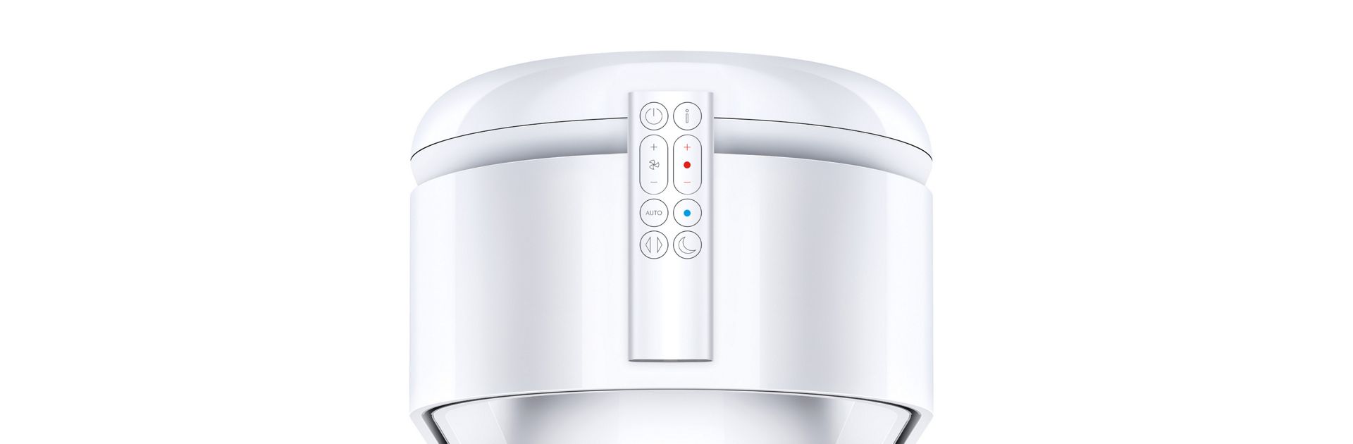 A Dyson Purifier Hot+Cool HP1 készülék a távirányítóval a tetején.