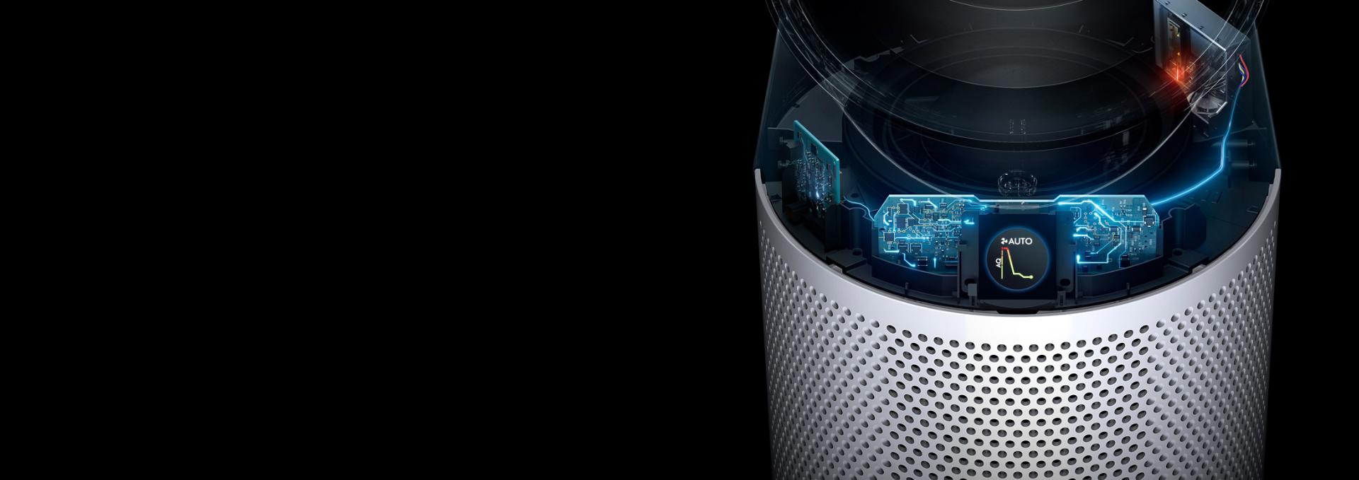 A Dyson Purifier Cool PC1 cutaway of the technology behind the sensor.