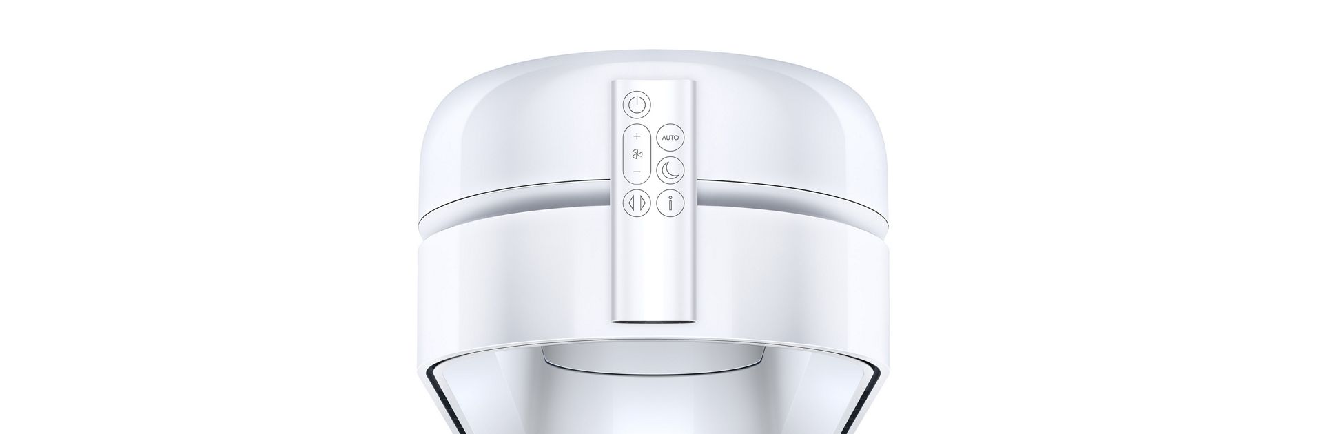 „Dyson Purifier Cool PC1“ su nuotolinio valdymo pulteliu viršuje.
