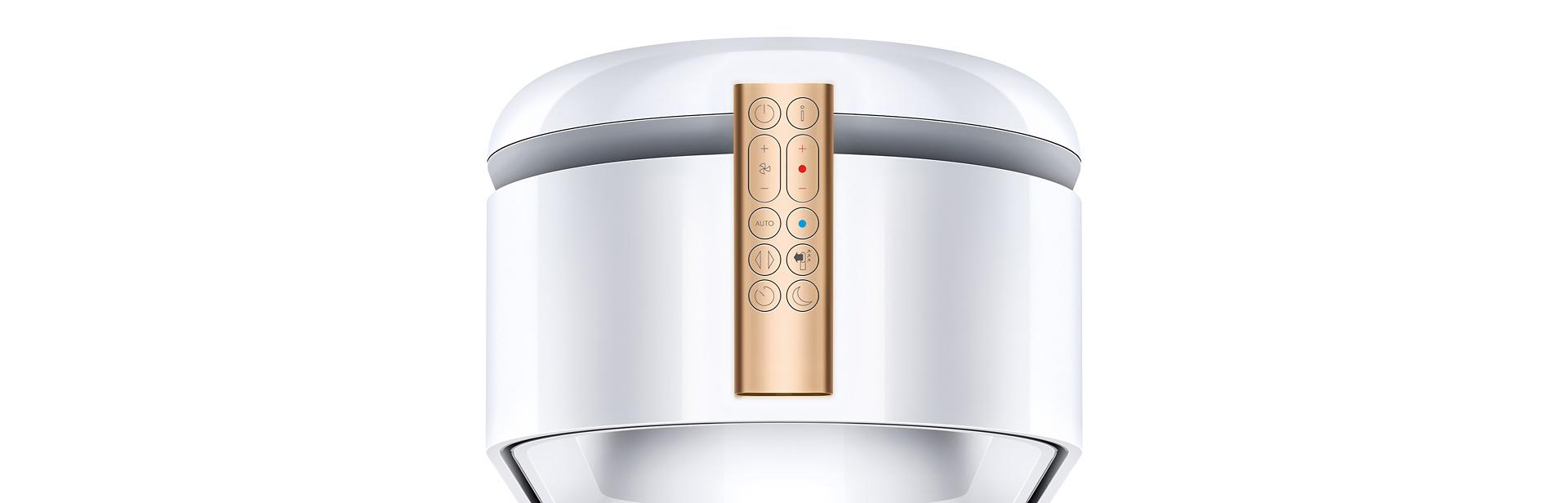 Skats no augšas, kurā redzama tālvadības pults uz gaisa attīrītāja