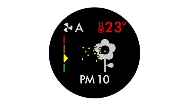 PM10 icon on the LCD screen
