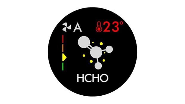 Formaldehyde icon on the LCD screen