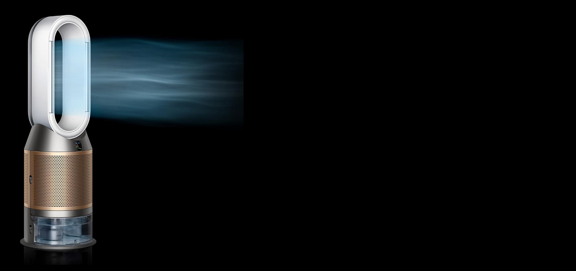 جهاز تنقية الهواء من دايسون يَضخ تدفق هواء قوي.