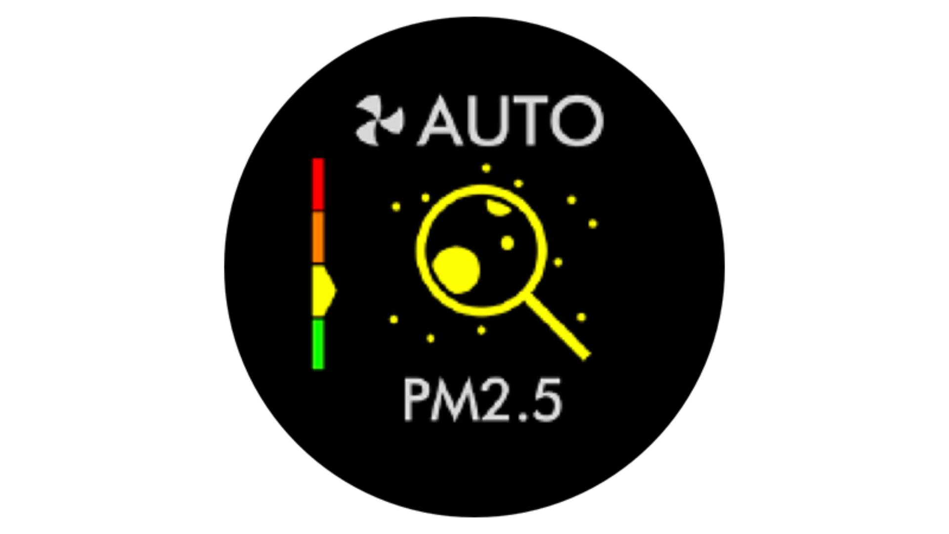 PM2.5 icon on the LCD screen