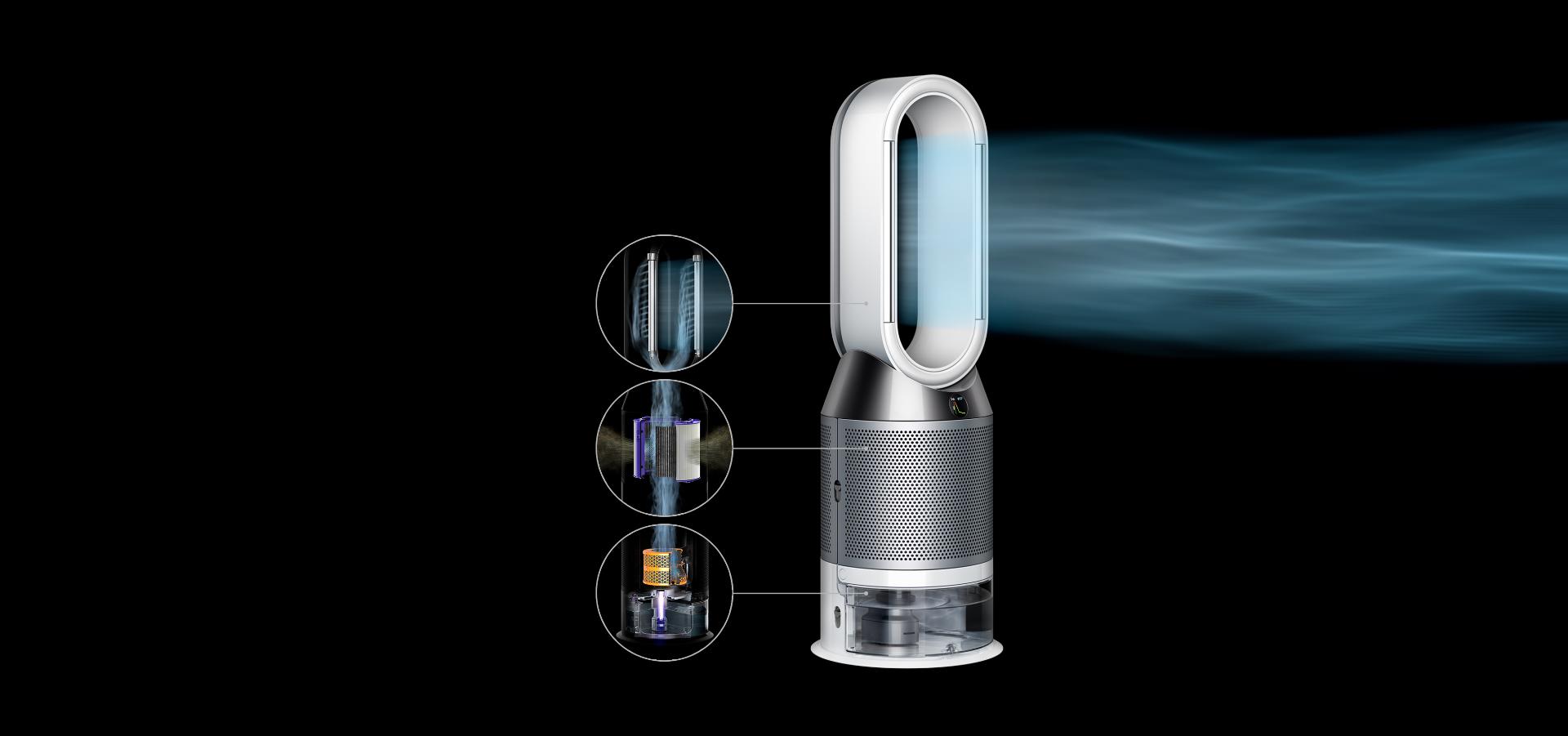 Dyson Pure Humidify+Cool projecting purified, humidified air