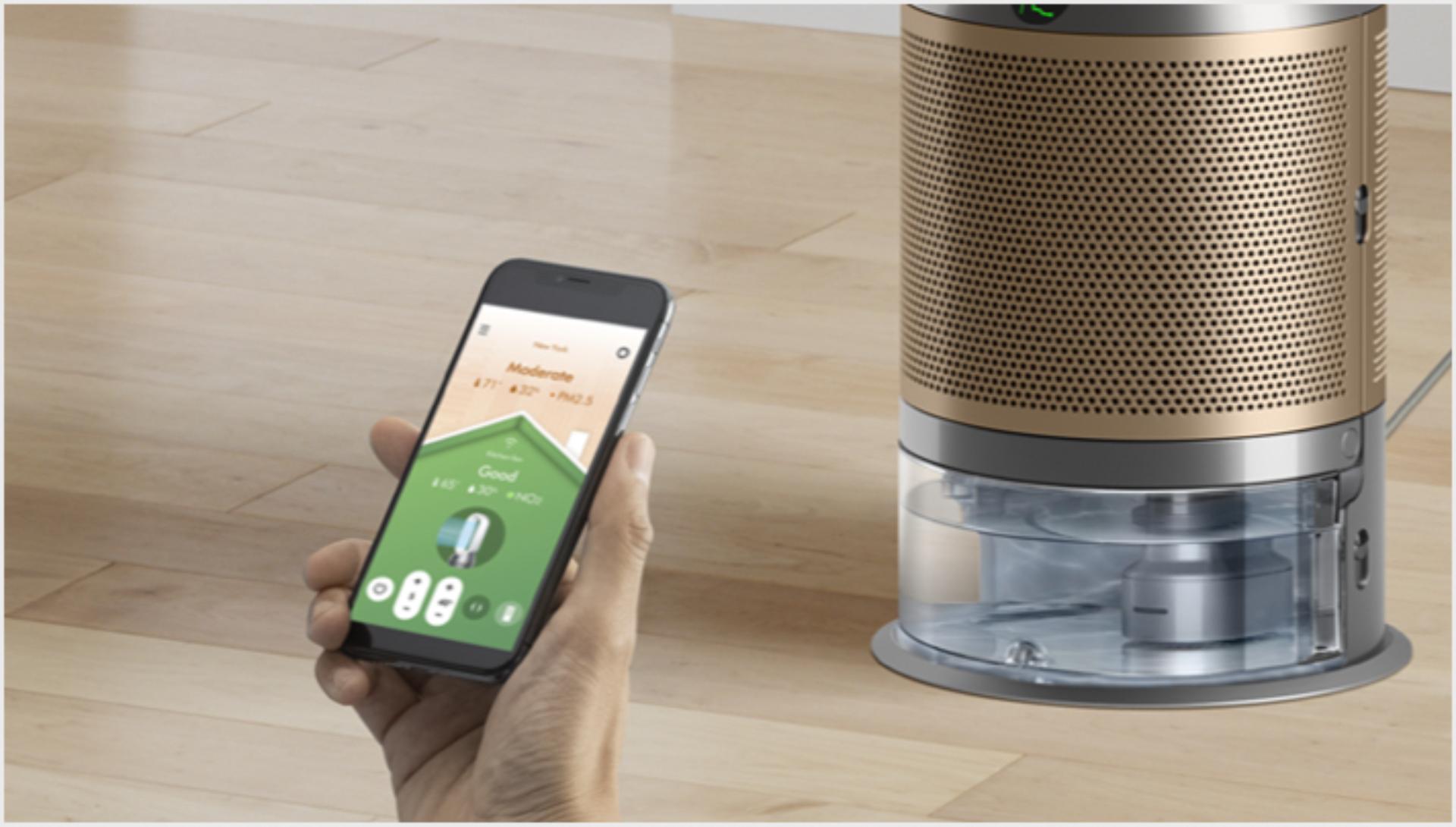 Uma visão de perto do aplicativo móvel Dyson Link