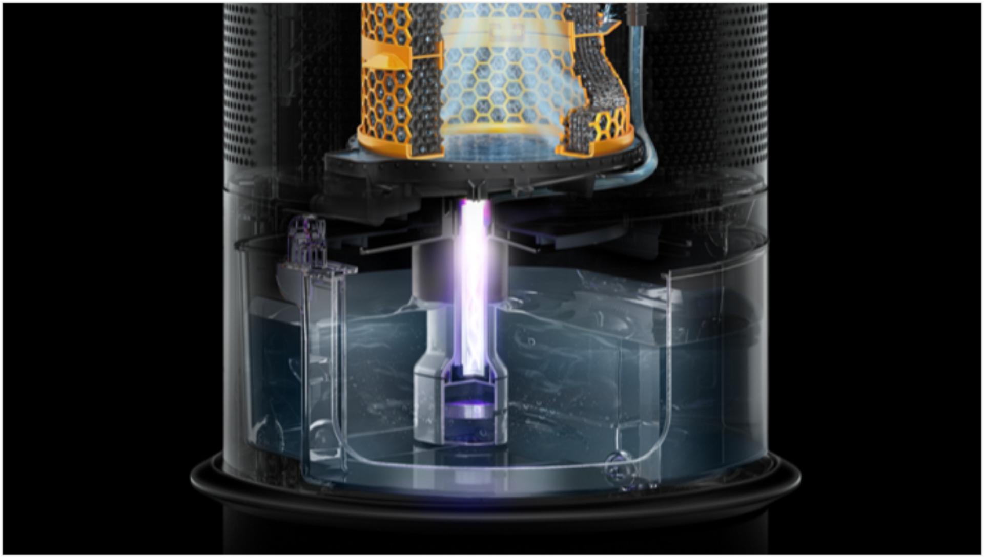 Vista de perto do tanque de água