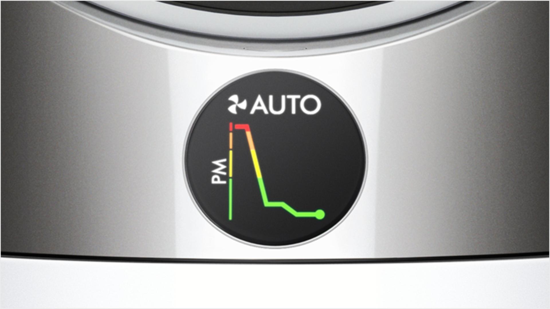 The LCD screen showing the amount of particulate matter.