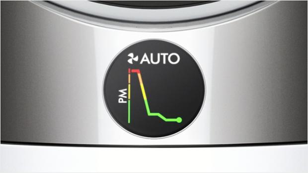 The LCD screen showing the amount of particulate matter.