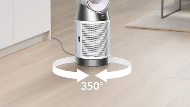 Góc dao động hiển thị nổi bật trên máy lọc không khí Dyson