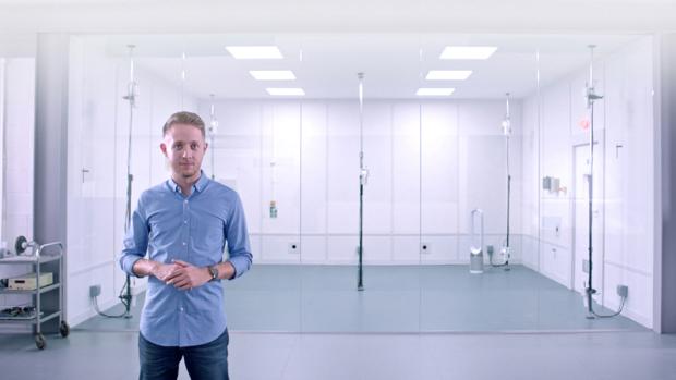 A Dyson engineer in the Dyson POLAR testing lab
