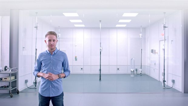 A Dyson engineer in the Dyson POLAR testing lab