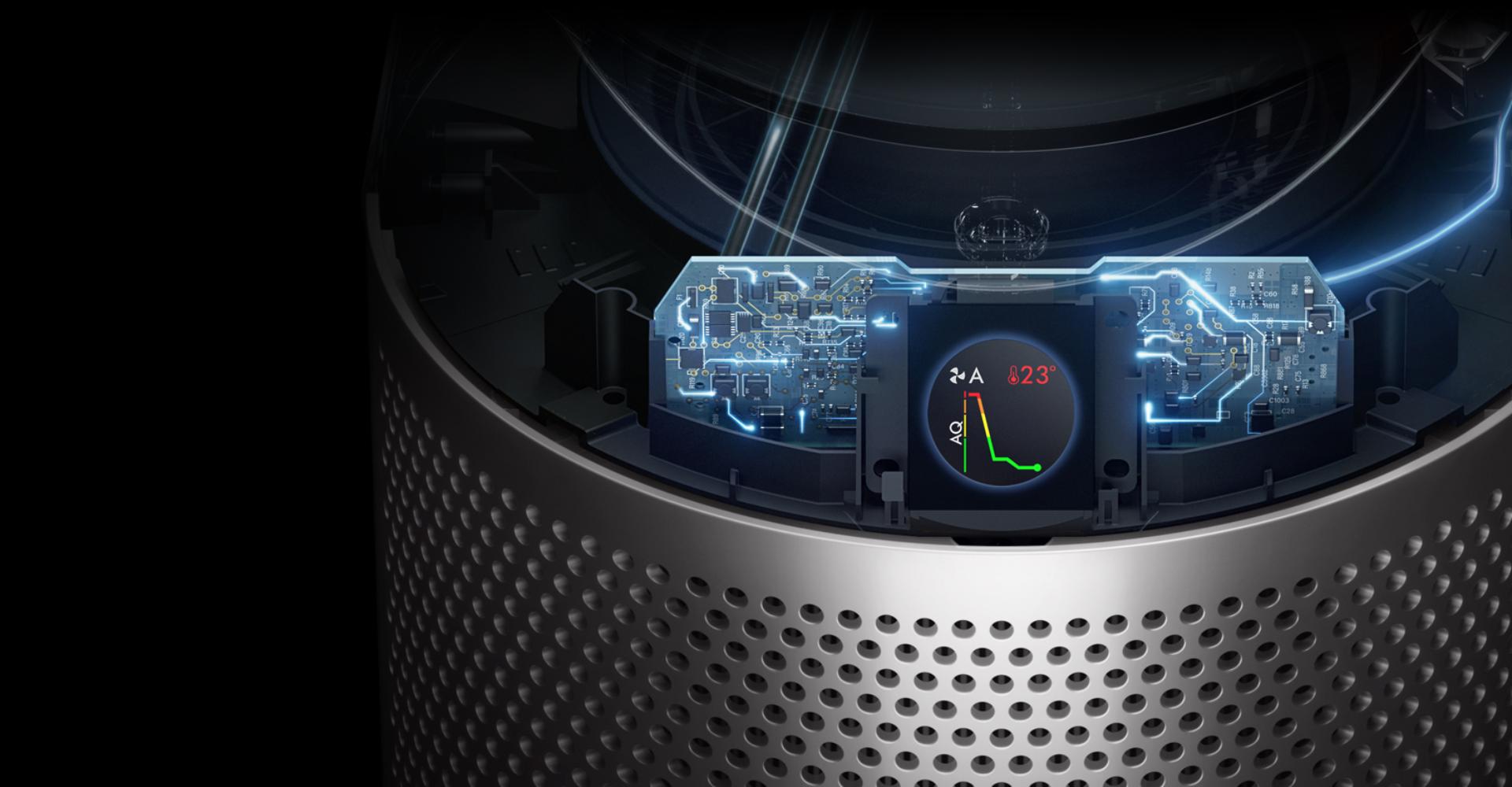 Dahili algılama teknolojisi ve hava kalitesini gösteren LCD ekran