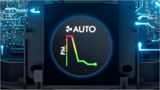 The LCD screen showing Auto mode.