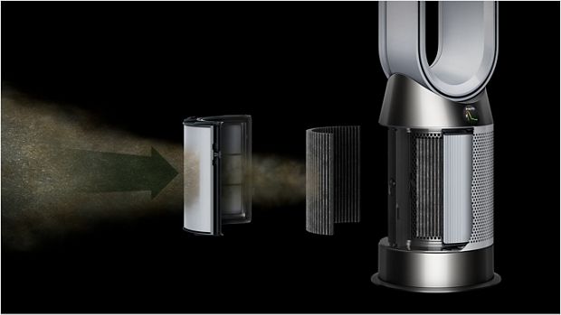 The filters within a Dyson purifier.