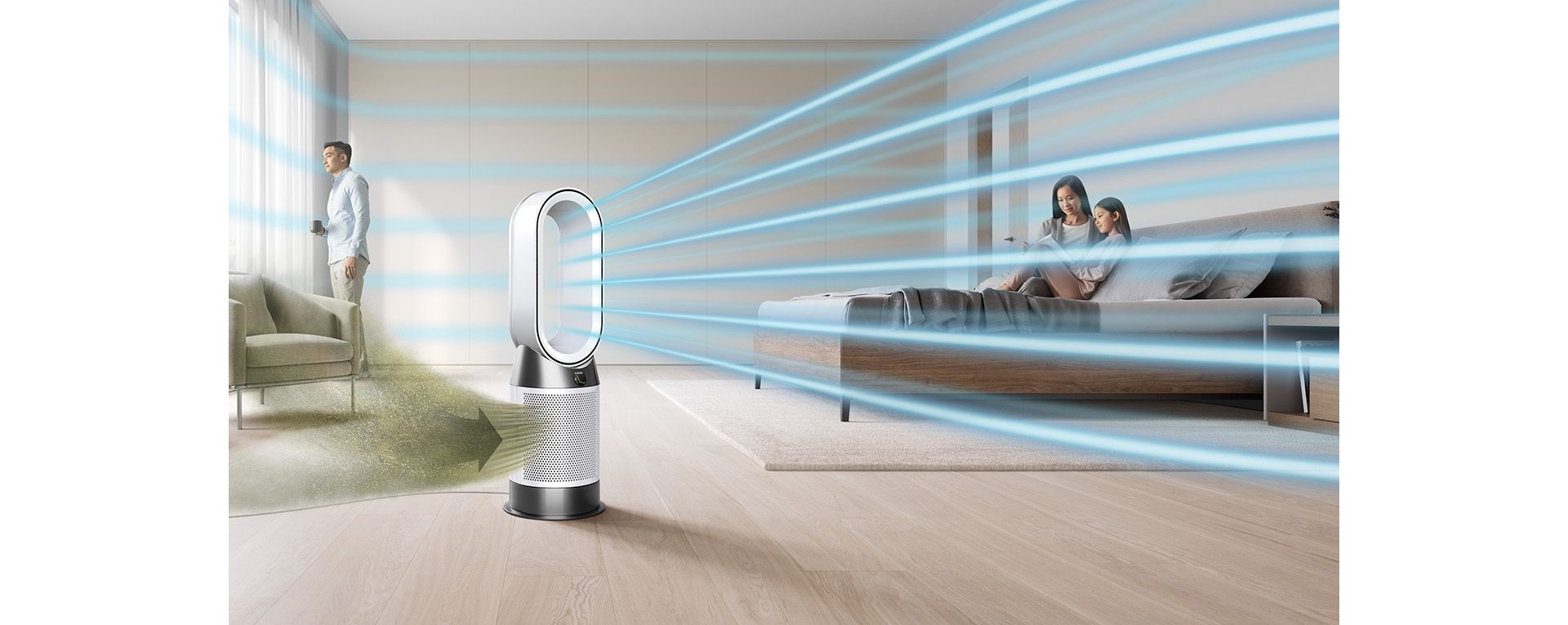 The airflow on a Dyson purifier.