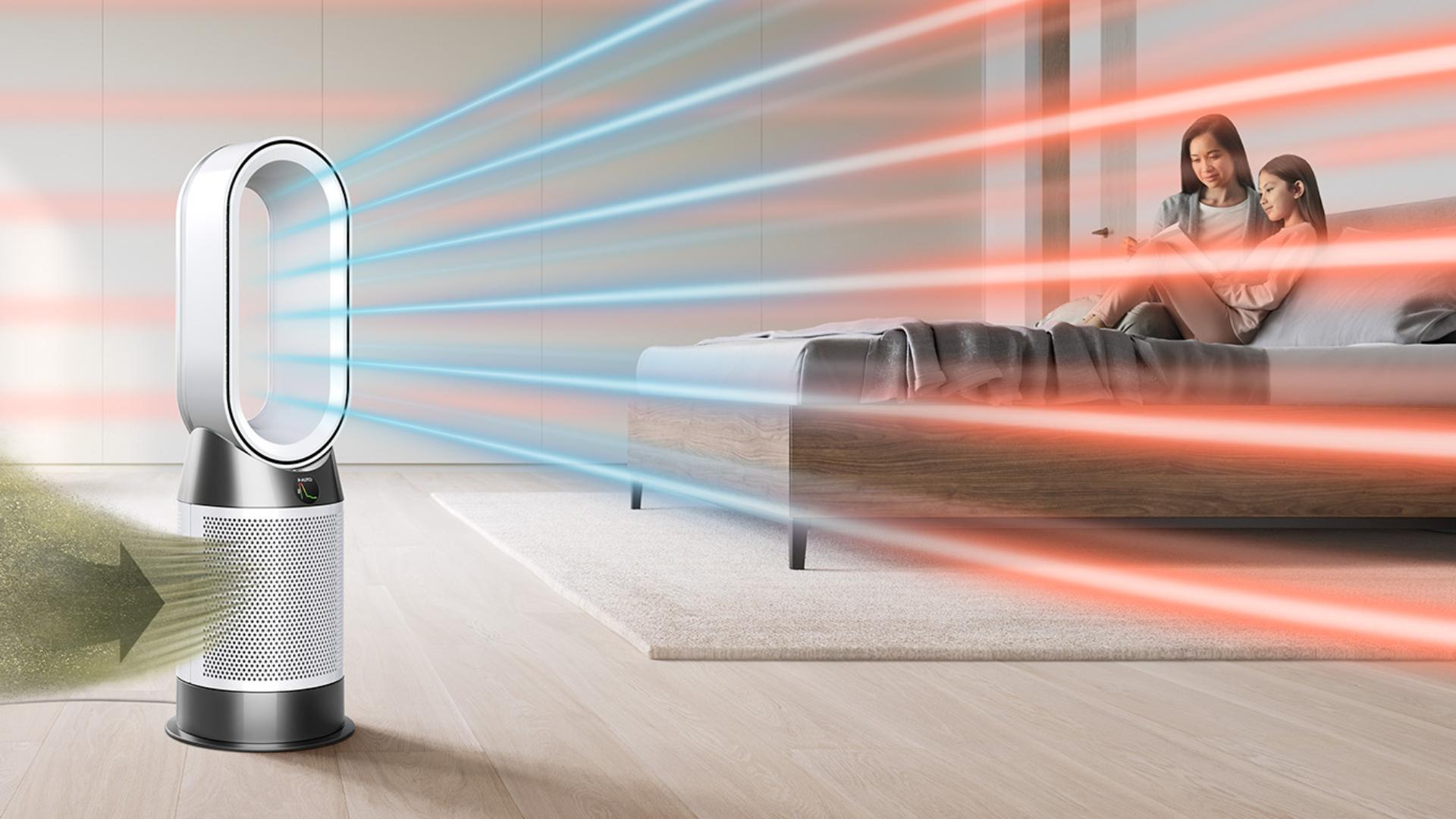 The Dyson Purifier Hot+Cool Gen1 heating and cooling a room.
