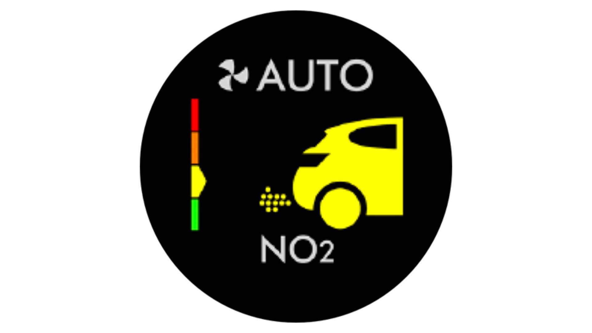 LCD screen of NO₂ levels