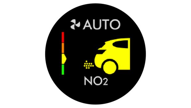 LCD screen of NO₂ levels