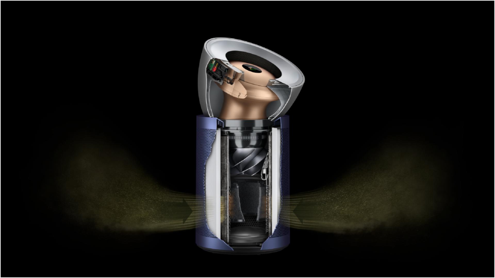 Вид изнутри очистителя Dyson Purifier Big+Quiet с технологией формальдегида