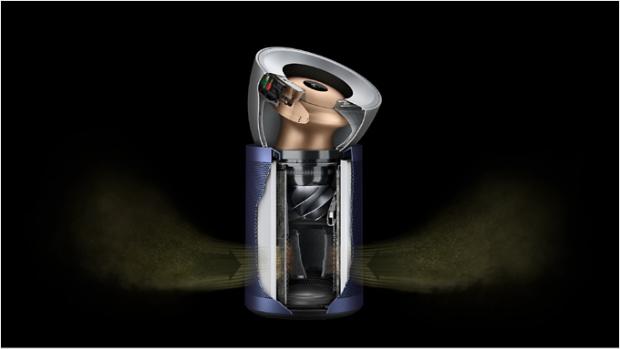 Dysoni suure ja vaikse formaldehüüdi õhupuhasti tehnoloogia sisevaade.