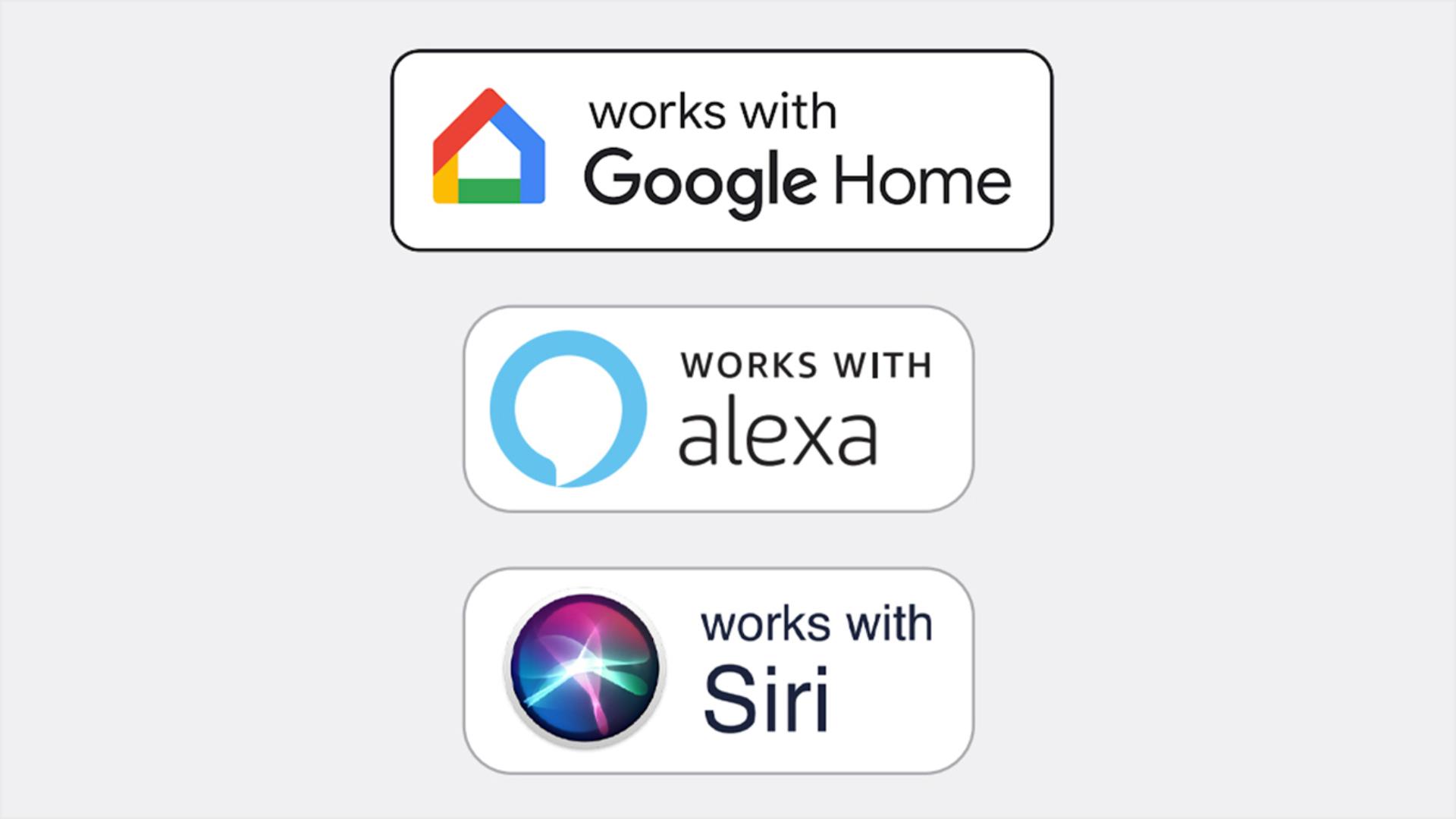 Logos of compatible smart home devices.