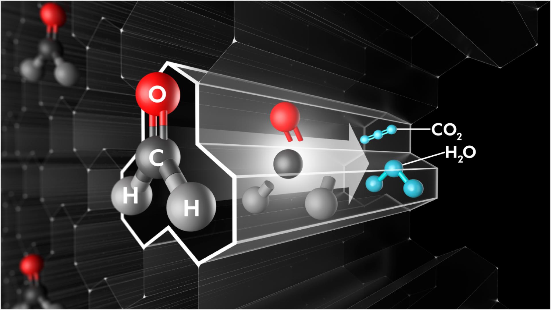 Prikaz molekula u Dysonovu senzoru za formaldehid u čvrstom stanju.