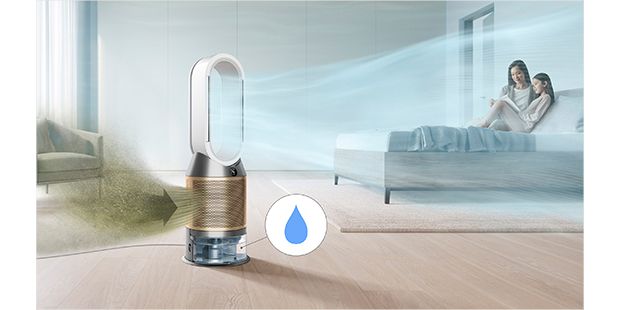 Oczyszczacz z funkcją nawilżania Dyson Purifier Humidify+Cool Autoreact PH3A w pokoju