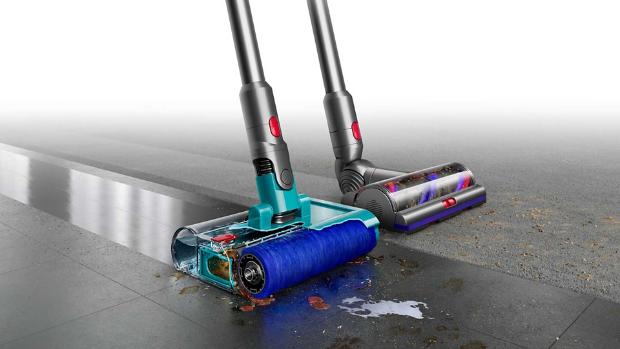 „Dyson V15s“ dulkių siurblys su drėgnojo valymo šepečiu „Submarine“.