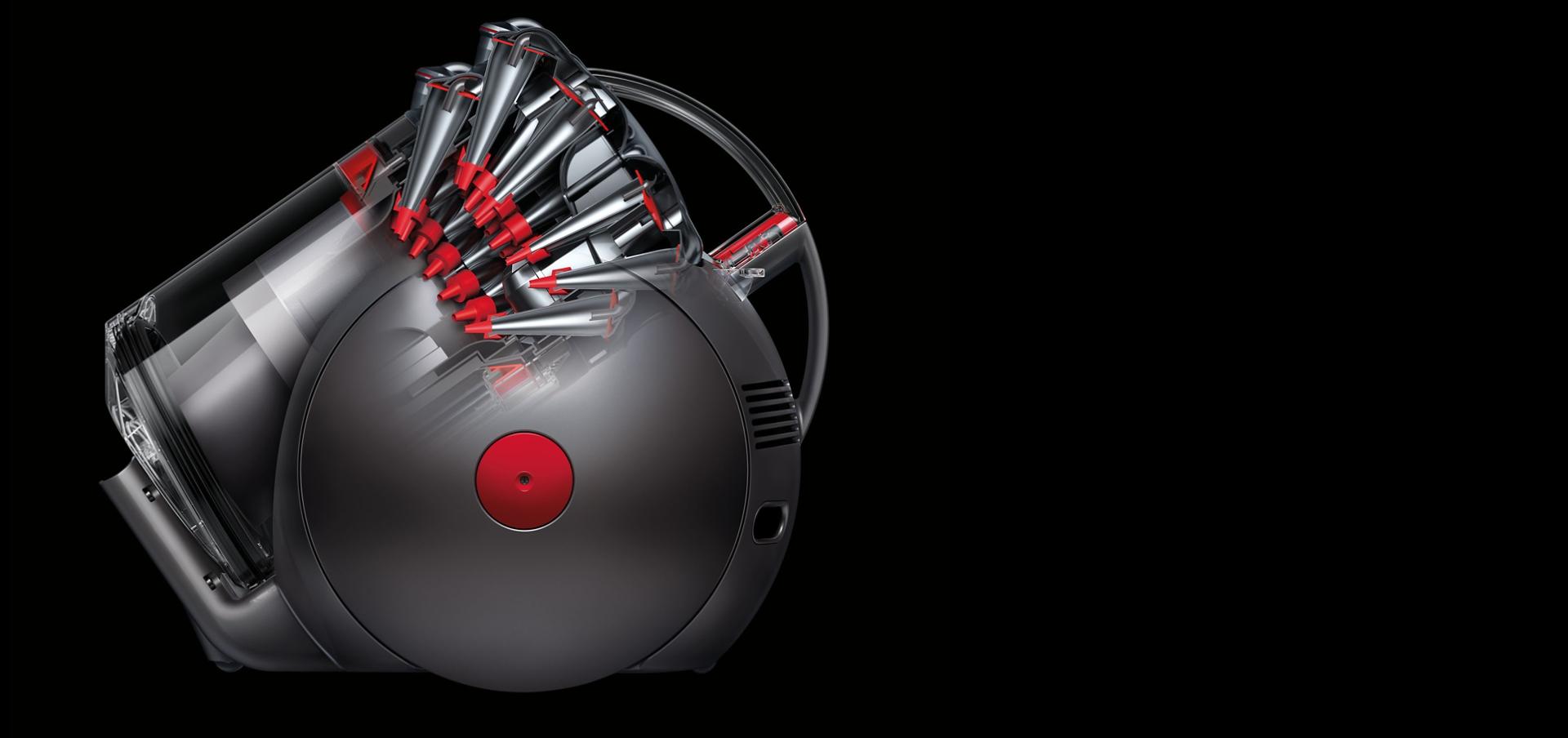 Dyson Cinetic tips highlighted in a Dyson Cinetic Big Ball machine 