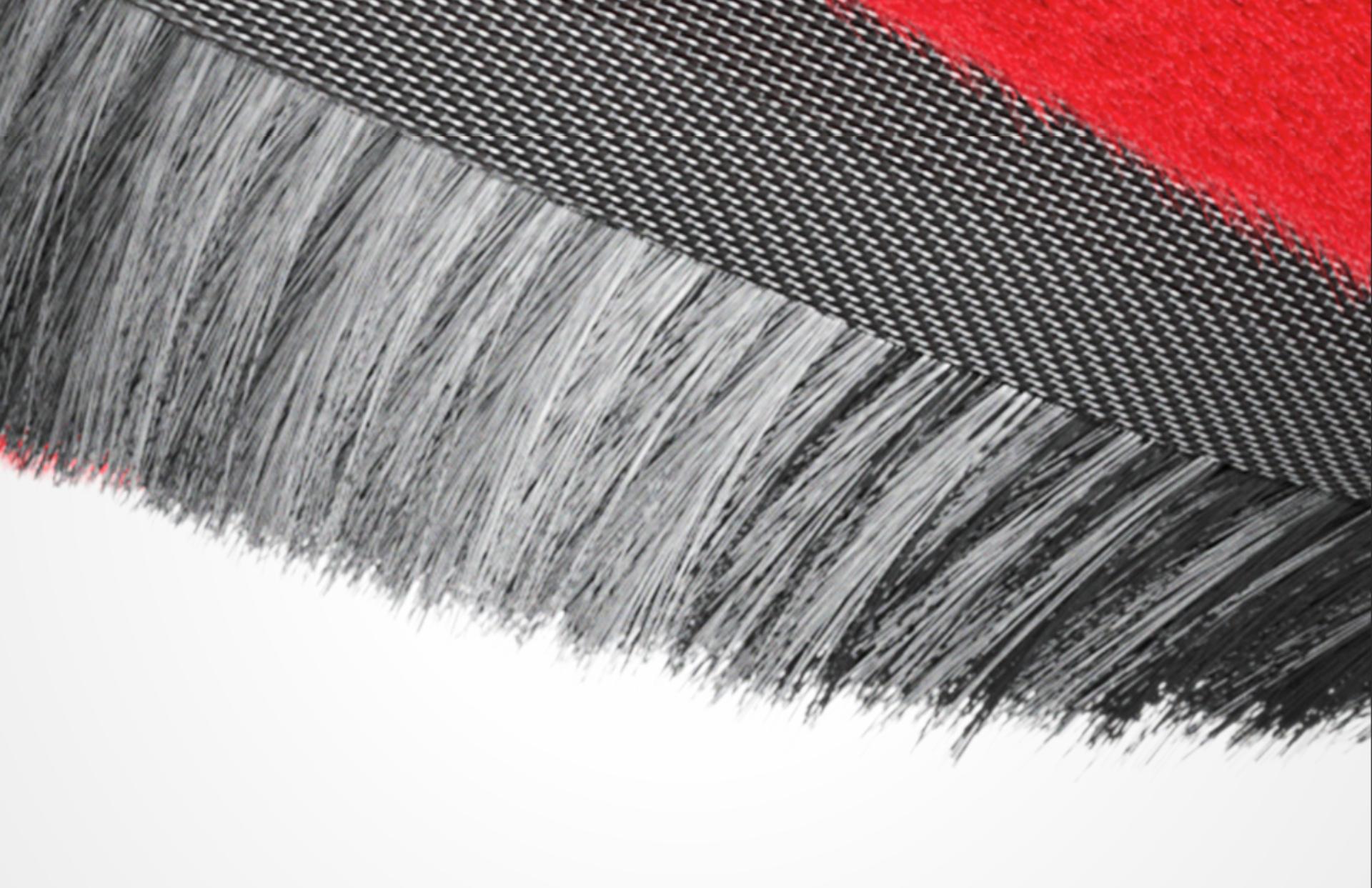 Close up of  anti-static black carbon fibre filaments.