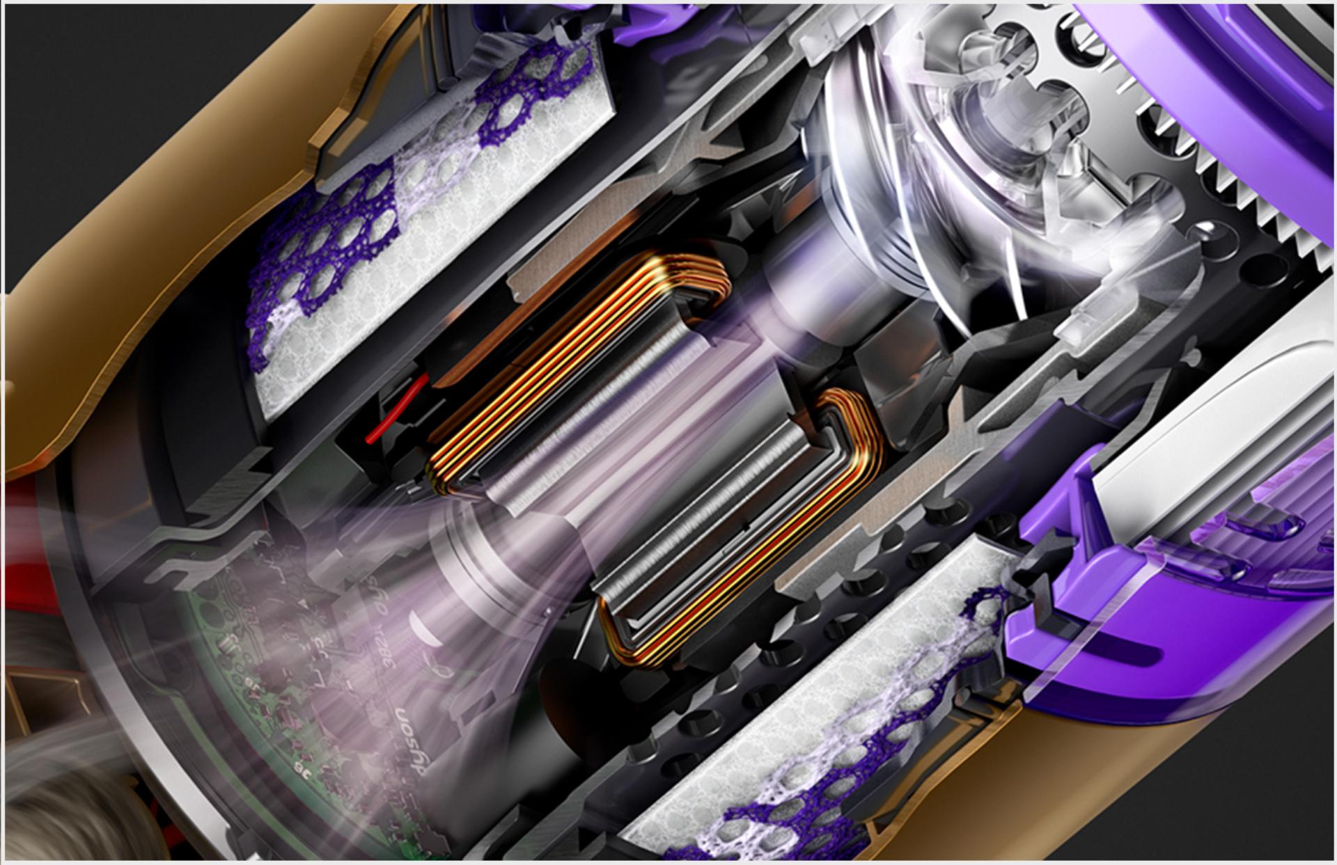 لقطة توضيحية لمخطّط يعرض محرك Dyson Hyperdymium™.