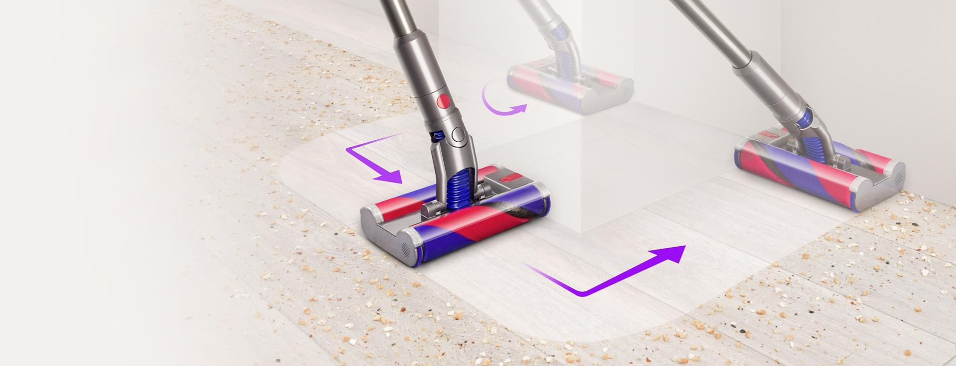 바닥을 청소하는 옴니-글라이드 전방향 플러피 클리너 헤드