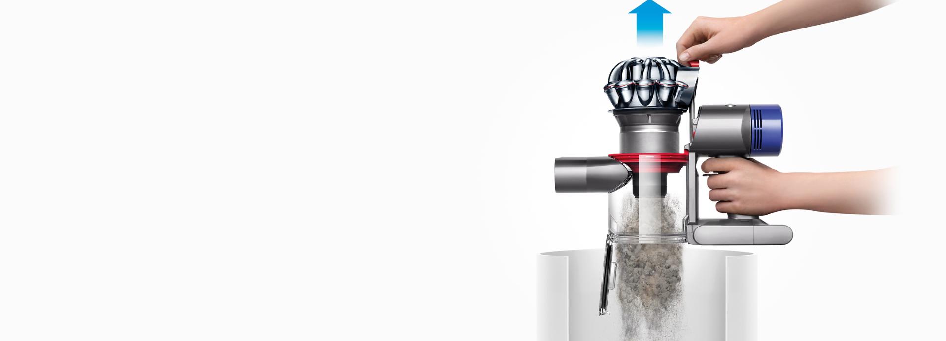 集塵筒輕易而衛生地清空