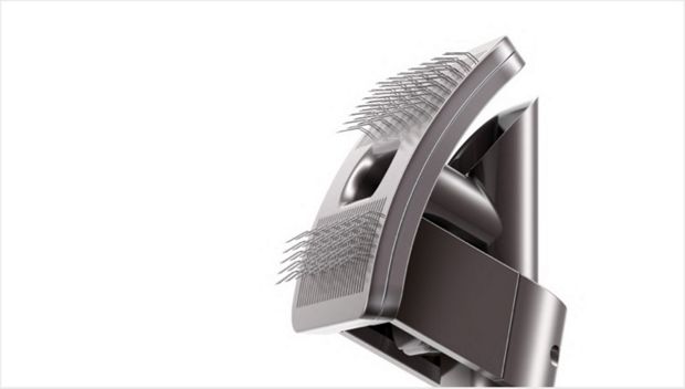 Close-up of the Pet groom tool's flexible bristles