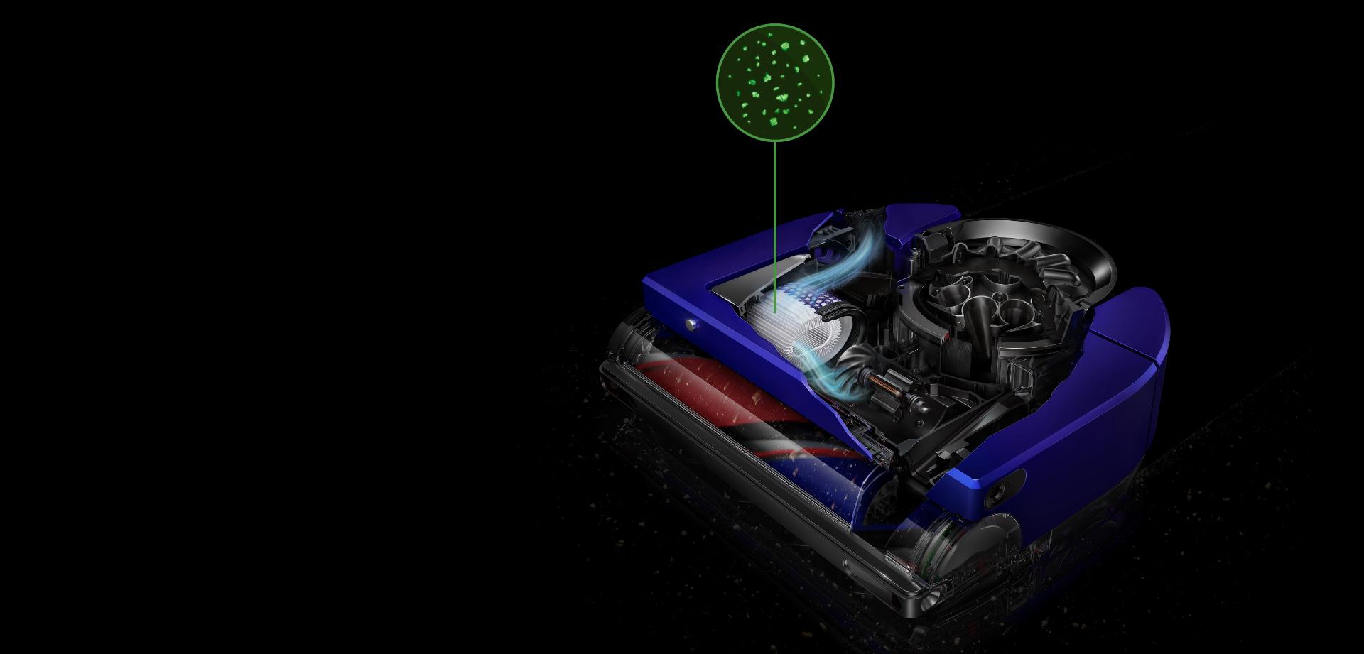 مرحلة الفلترة الخامسة: فلتر HEPA بعد المحرك.