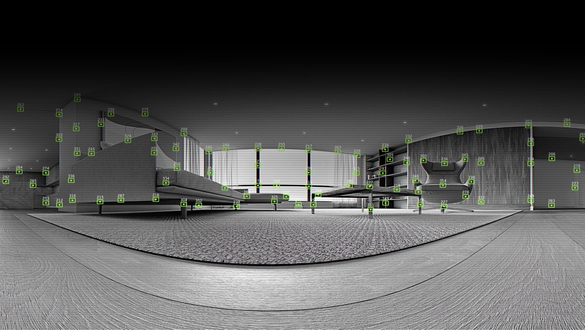 Visualisation of the robot's 360° visual navigation