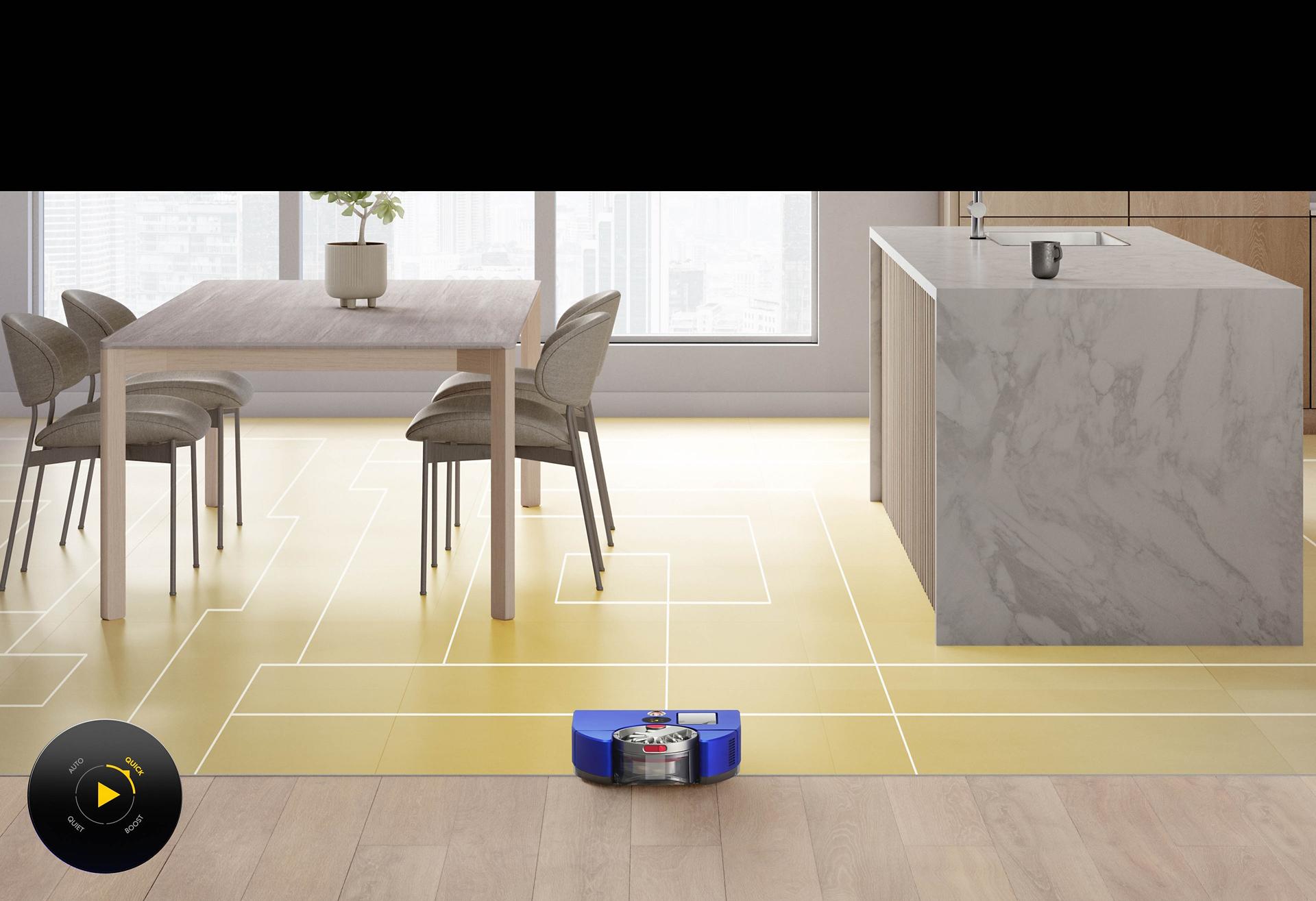 Dyson 360 Vis Nav robot cleaning in Quick mode