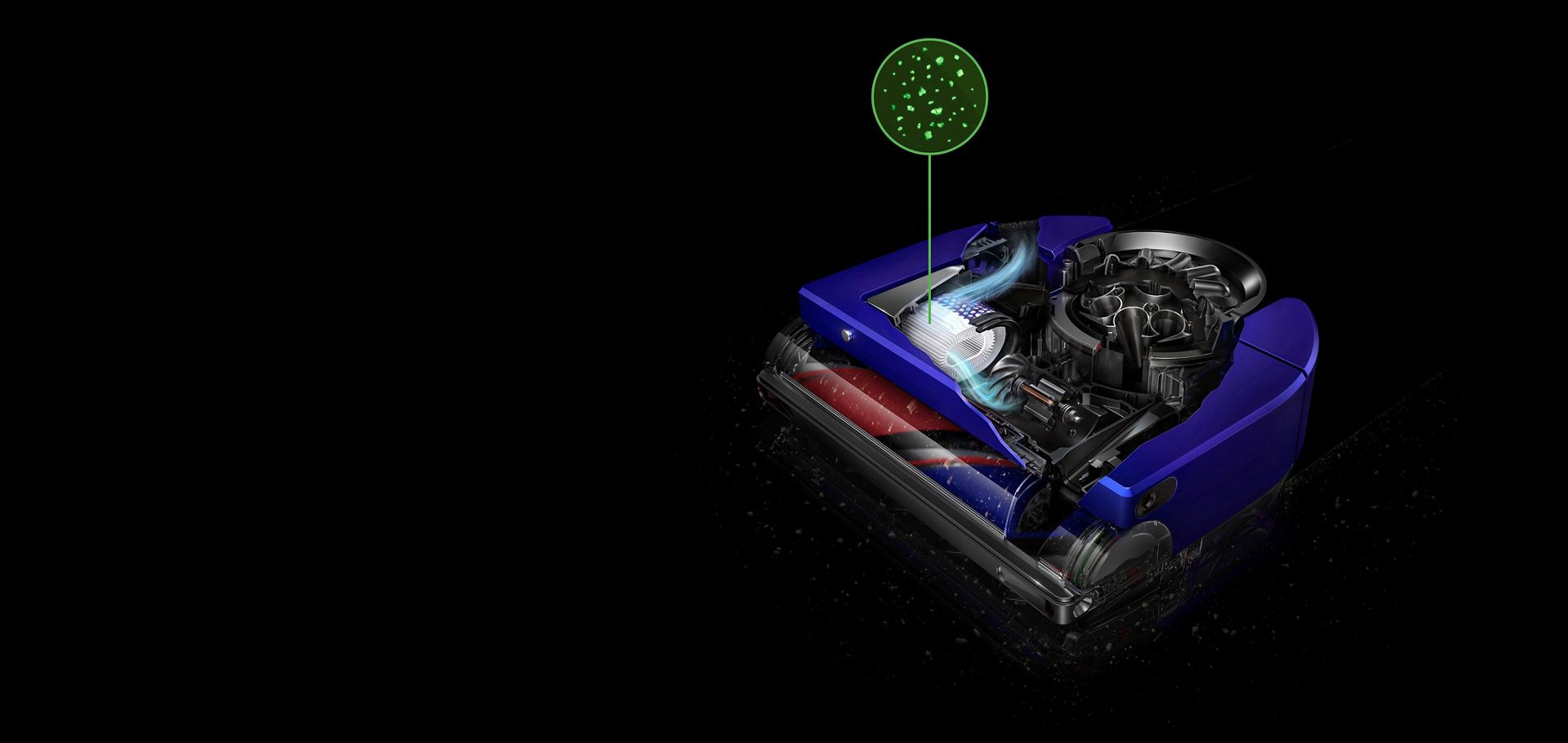 Filtrasyonun beşinci aşaması: Motor arkası HEPA filtresi.