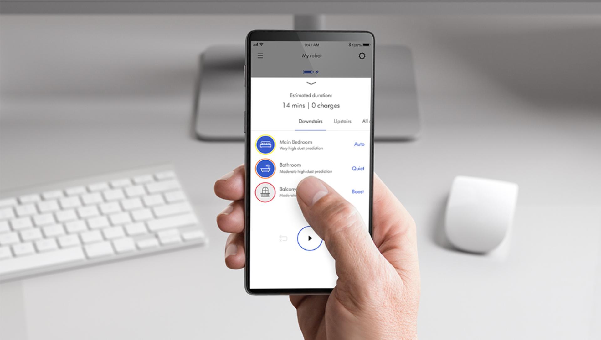 MyDyson™ 應用程式上規劃屏幕的特寫圖。