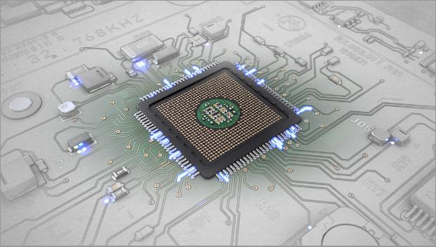 Cutaway animation of the high-level processor