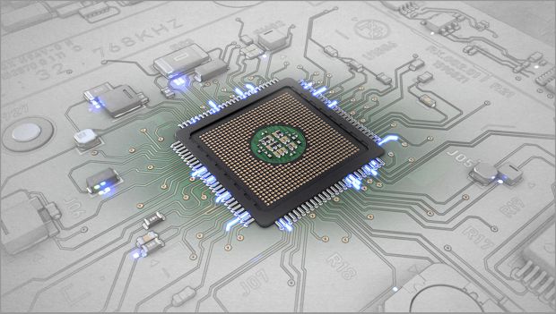 Cutaway animation of the high-level processor