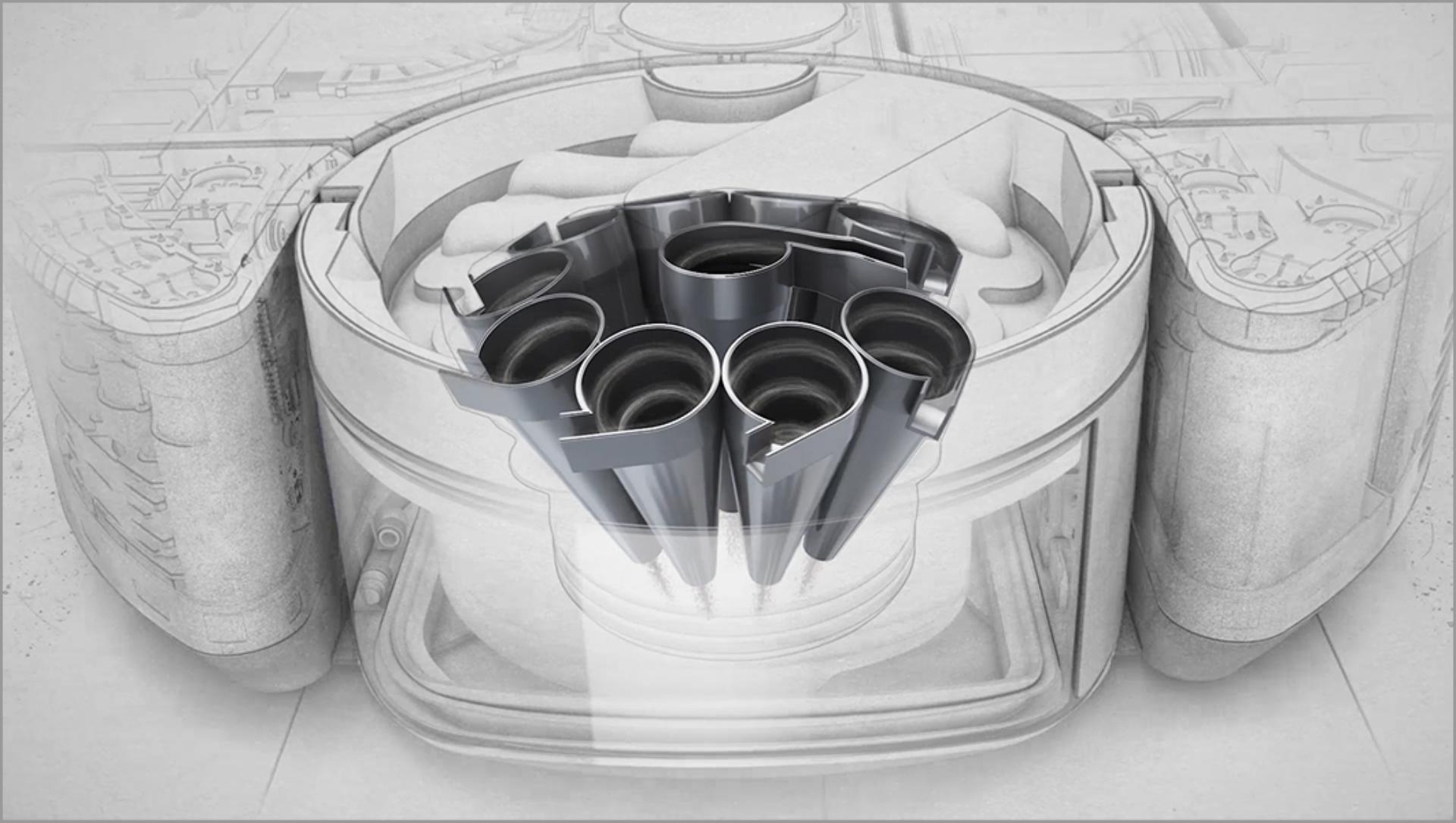 Cutaway animation of Dyson's patented cyclones