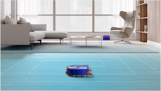 Dyson 360 Vis Nav™ 智能吸塵機械人正為房間繪製地圖